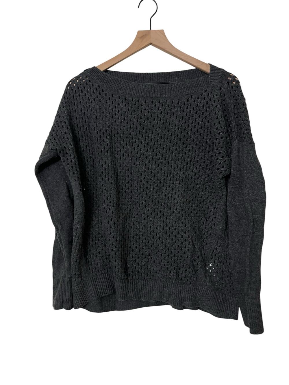 Banana Republic Factory Long Sleeve Open Knit Gray Sweater Size Large